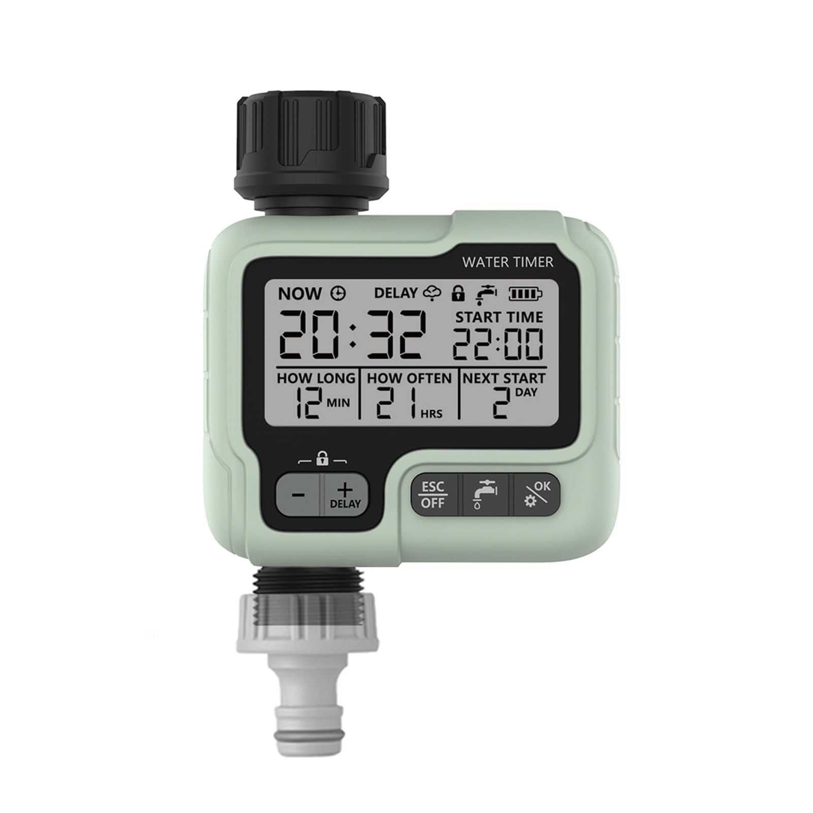 HCT-322 Programmatore digitale for irrigazione da giardino Irrigazione automatica | Timer digitale per l'irrigazione del giardino con controllo automatico dell'irrigazione. (HCT-322-UN)