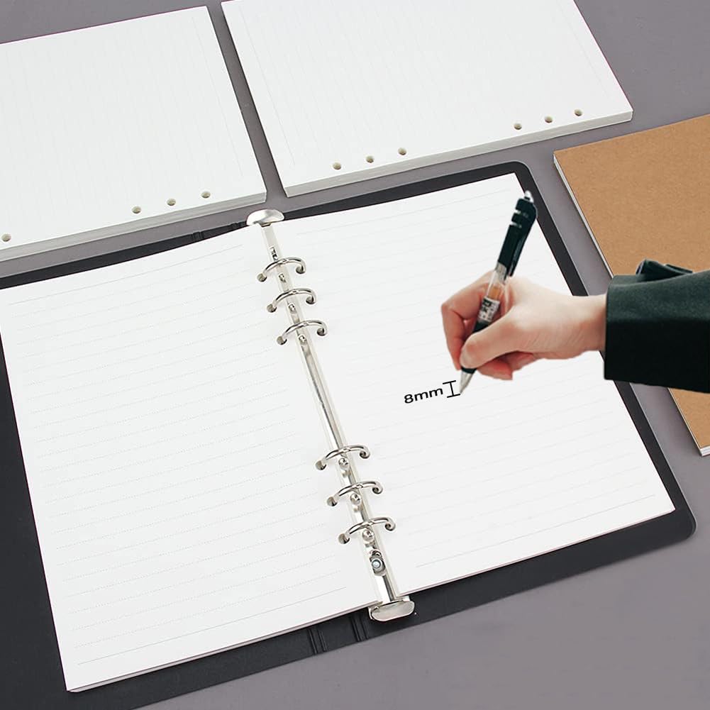 6 papier uzupełniający A5, 6 otworów, papier w linie, 270 arkuszy, wkłady uzupełniające, do wkładów do segregatora, notatnik A5