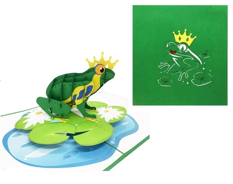 Carte pop-up 3D grenouille avec mécanisme en relief fluide pour émerveiller les garçons
