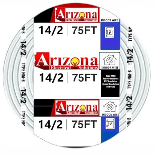 75 FT 14/2 NM-B Copper Wire #14 AWG 2 Conductors with Ground White Jacket