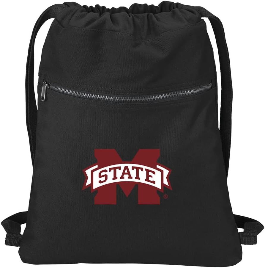 Broad Bay Mississippi State University Drawstring Backpack RICH CANVAS MSU Bulldogs Cinch Bag