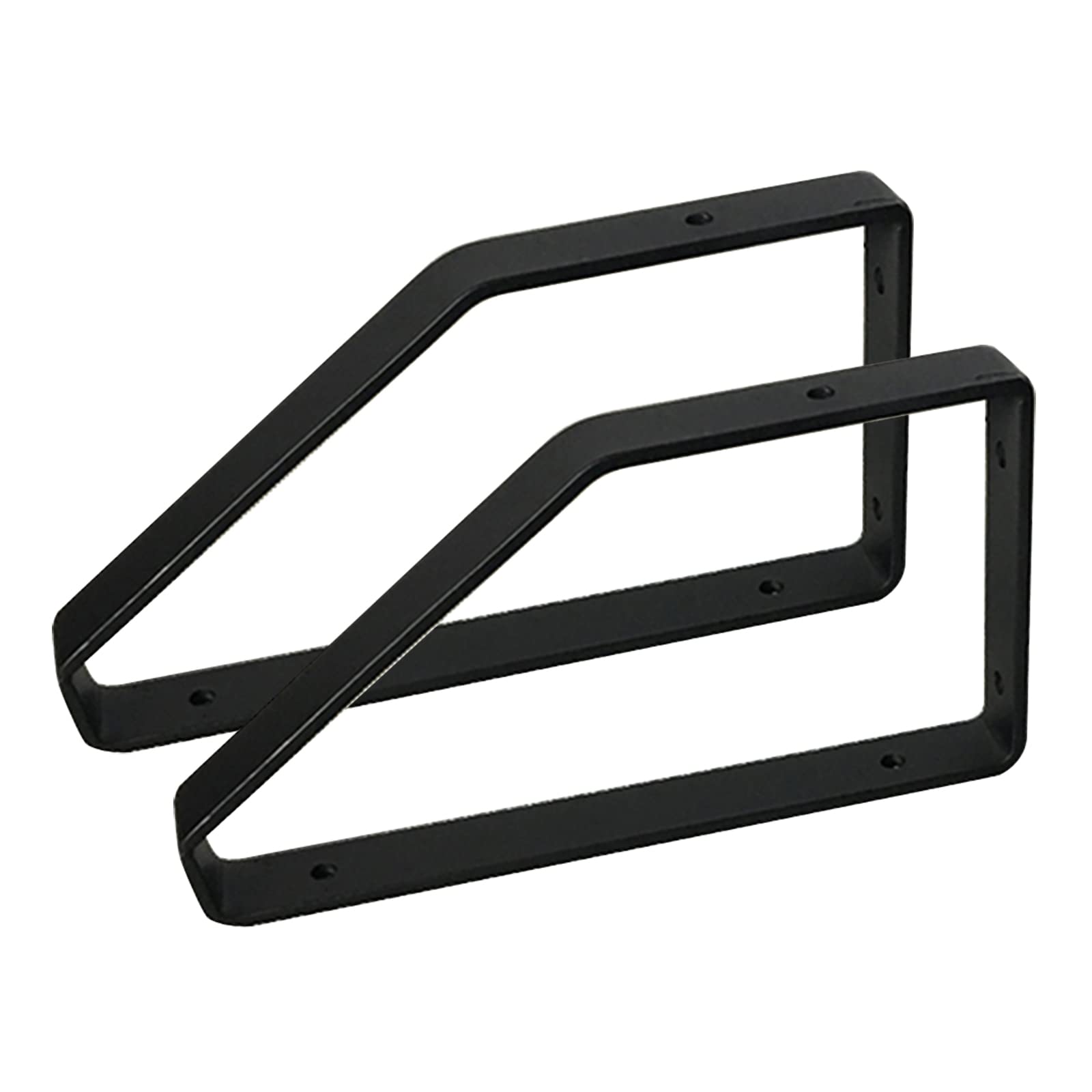 Paquete de 2 Soportes de Estante Resistentes Soportes para Baldas Decorativos Industriales 3 mm de Espesor Soportes de Flotante de Metal, Negro