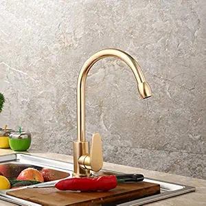 Chongyang Gold Kitchen Faucet Space Aluminum Gold Single Handle Hot Cold Water Vessel Sink Basin Tap Mixer