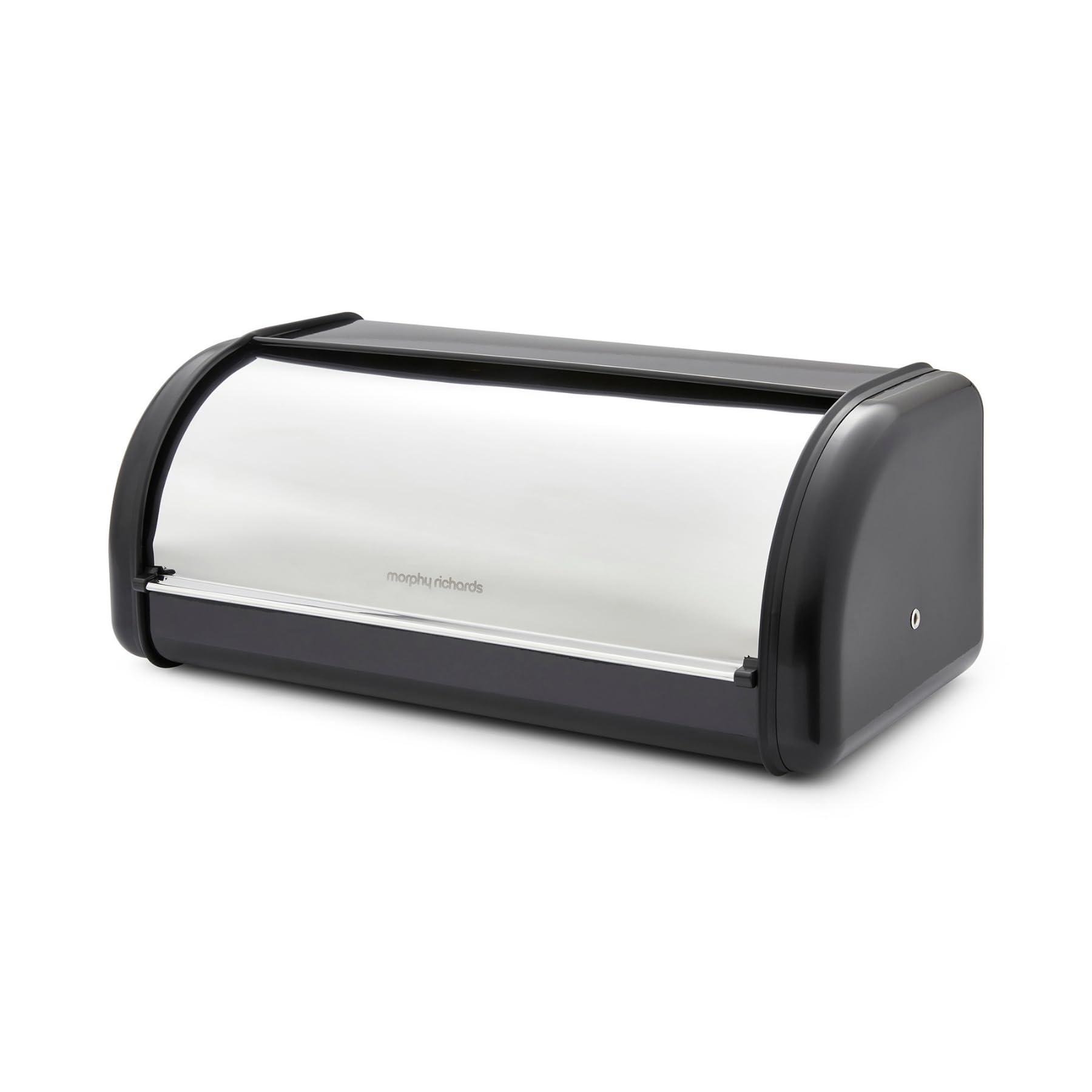 Morphy Richards Black Equip Roll Front Bread Bin, 12L, Carbon & Stainless Steel Design, Durable And Fresher Bread, Easy Access Lid, Noise Dampening Technology, Non Slip Water Resistant Base, 832000