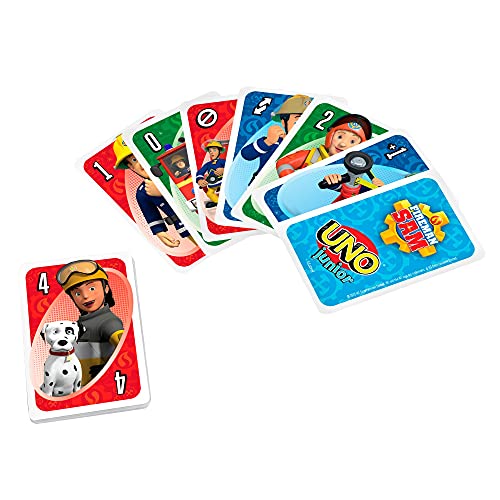 Mattel Games HFC80 - UNO Junior Feuerwehrmann Sam Kartenspiel mit 56 Karten, für 2-4 Spieler, Spielzeug ab 3 Jahren – Bild 4