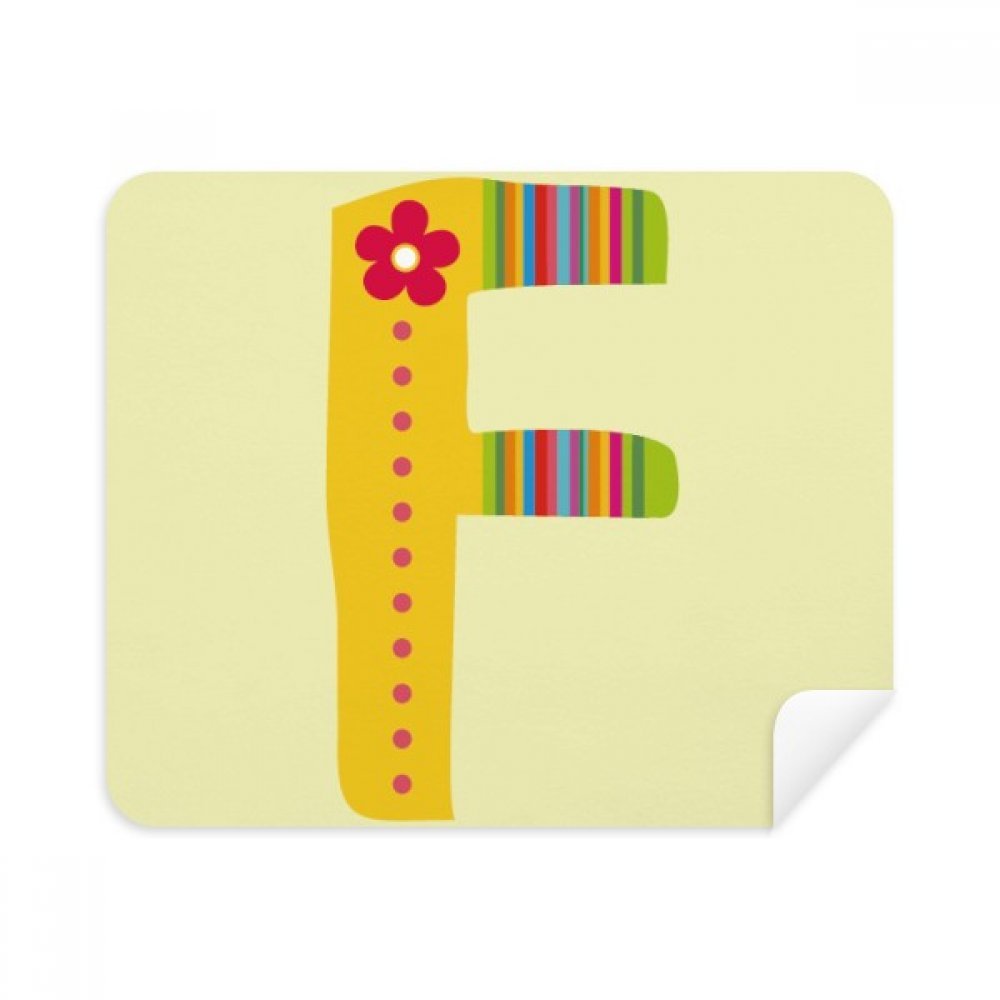 F Alphabet Flower Cute Pattern Cleaning Cloth Screen Cleaner 2pcs Suede Fabric
