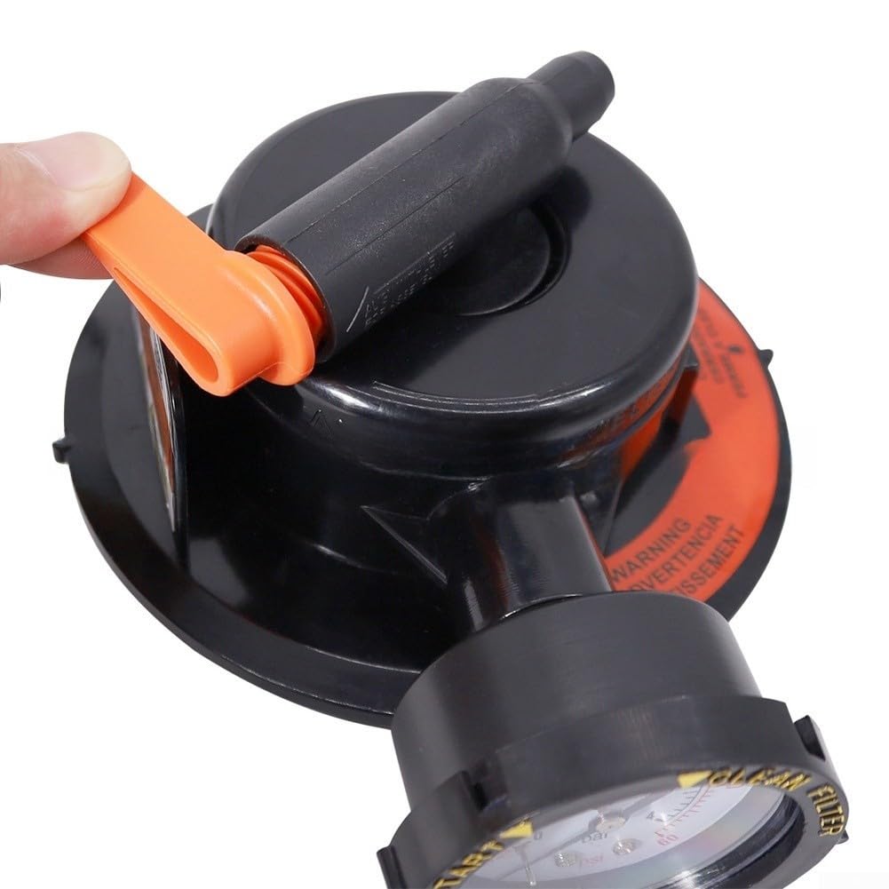 Vanne libération air avec manomètre 60psi Vanne libération air | Purge manuelle pour efficace, maintien pression optimale, compatible DE et cartouche, installation facile