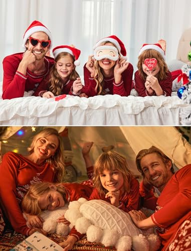 Ekouaer Matching Family Sets Christmas Pajamas Set Xmas PJS Sleepwear Soft Christmas Matching Jammies