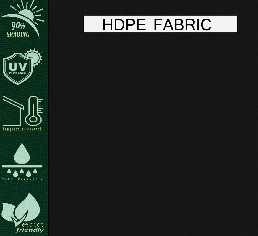 Image of HDPE Fabric 85-90% Sun Blockage & UV Protection Detachable Tab Top Balcony & Outdoor Curtains Temperature Reducing for Window&Door Curtains(Black Color 4.5X9.5 Feet) 1 Piece
