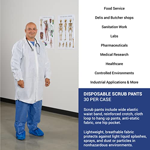 Soft Scrubs™, Denim Blue SMS Soft Scrub Pants, Wide Elastic Waist, Open Ankle, Hip Pocket4