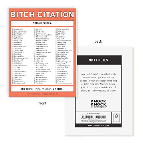 Formato para pedir disculpas Knock Knock Bitch libreta de notas de disculpa originales en inglés 2