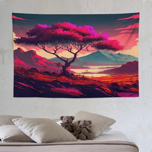Tapisserie salon rétro vibrante PAZZK pour habiller un grand mur vide de chambre