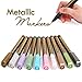 Produktbild Vektenxi Metallic Marker Paint Marker Stifte - Medium Tip Metal Art Permanent Marker für Schwarzes Papier, Kartenherstellung, DIY Fotoalbum, Painting Rocks, Glas, 2PC kreativ und nützlich