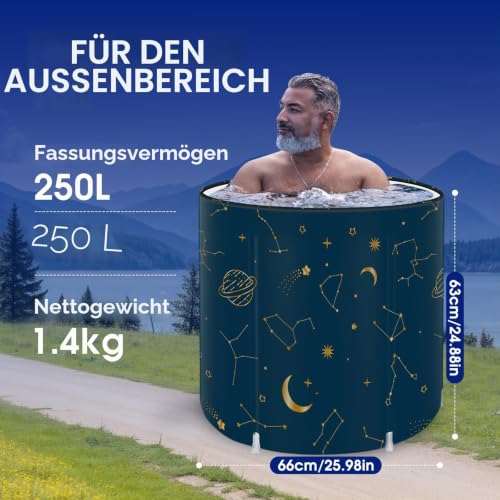 Tragbare faltbare Badewanne, separates Familienbadezimmer, SPA-Wanne, Einweichen, Stehbadewanne für Duschkabine, effiziente Temperaturaufrechterhaltung, ideal für heißes Bad, Eisbad (Farbe 44)