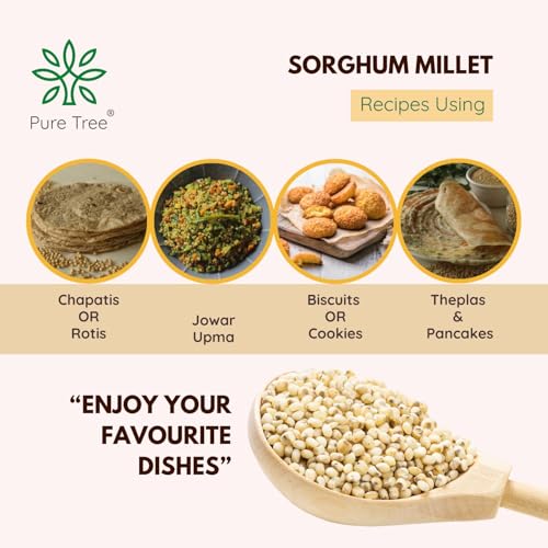 Image of Pure Tree Certified Organic Jowar Millet | 10 Kg / 10000 g | Sorghum Jawari Whole Grain | Unpolished Jonnalu | Gluten-Free-Millet