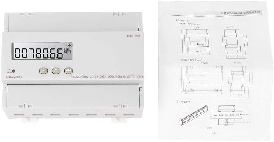 Electric Power Meter,DTS1946 Three-phase Four-wire LCD Rail-mounted Electric Power Meter(With Communication)