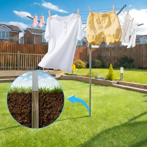 Aoufottes Regenschirm Wäschespinne Faltbar Turm Einziehbar Wäschespinne Draußen wäschespinne für Balkon Camping Standtrockner, (4-armig, 40 m)