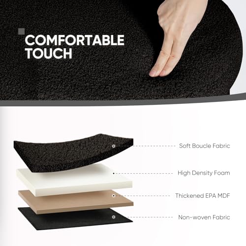 Image of B FSOBEIIALEO Ottoman with Storage for Living Room, Sherpa Folding Storage Ottoman Foot Rest, 43.3 Inches Collapsible Bedroom Bench Black