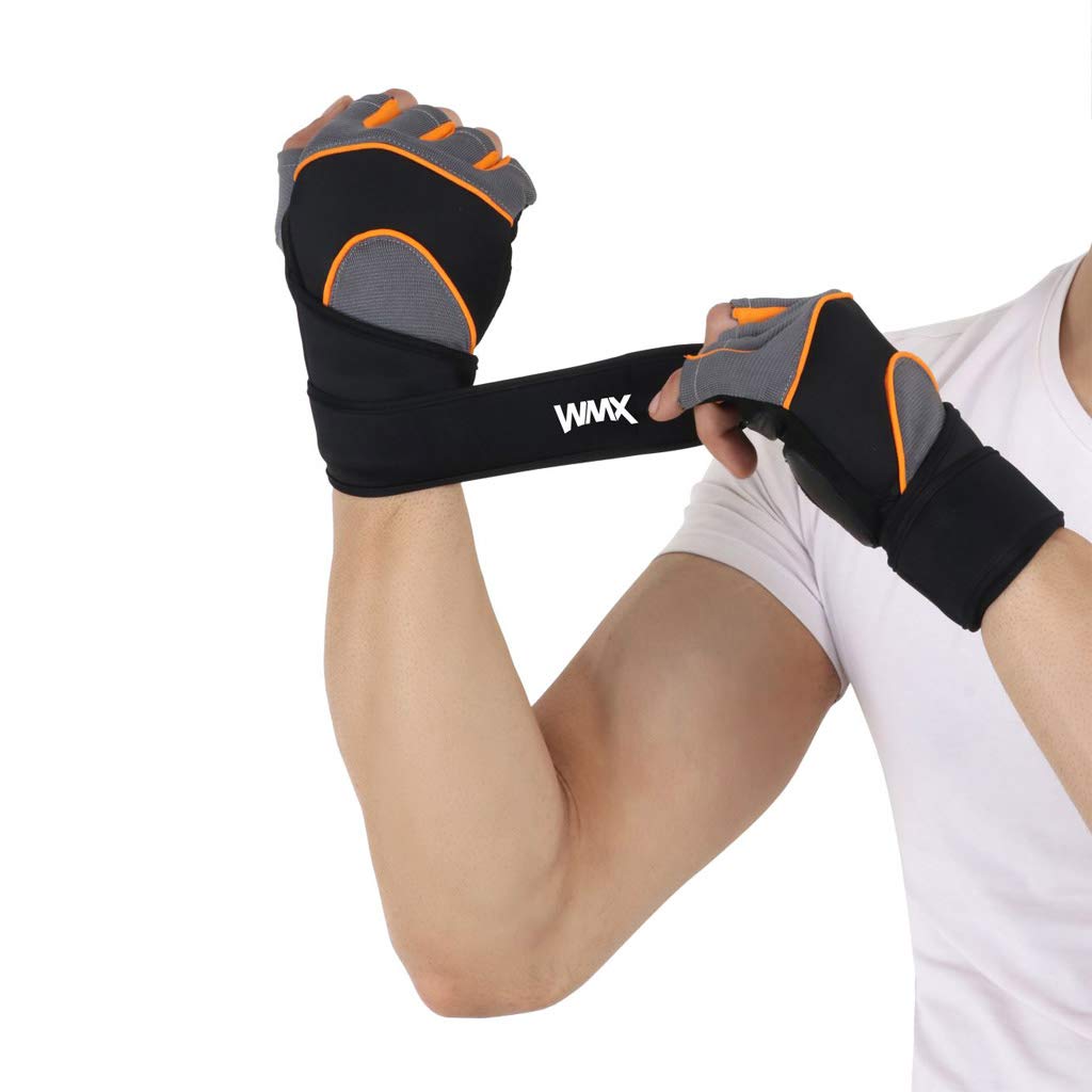 WMX Unisex Leather Gym Gloves | For Professional Weightlifting, Fitness Training And Workout | With Half-Finger Length, Wrist Wrap For Protection (L, Sheep Leather), Black (B0BDVC2133) Amazon Price History, Amazon Price Tracker