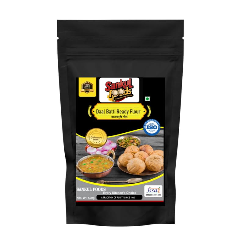 SANKUL FOODS Dal Bati/Dal Bafle Flour Mix | Thick Wheat Flour (500gm) SANKUL FOODS Dal Bati/Dal Bafle Flour Mix | Thick Wheat Flour (500gm)