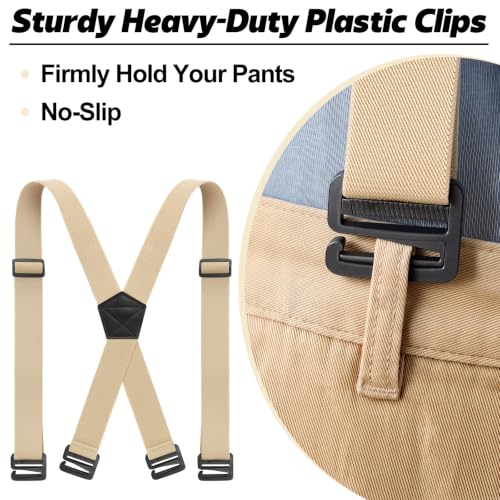 Image of Sintege 4 Pcs X Back Suspenders 1.5 Inch Heavy Duty