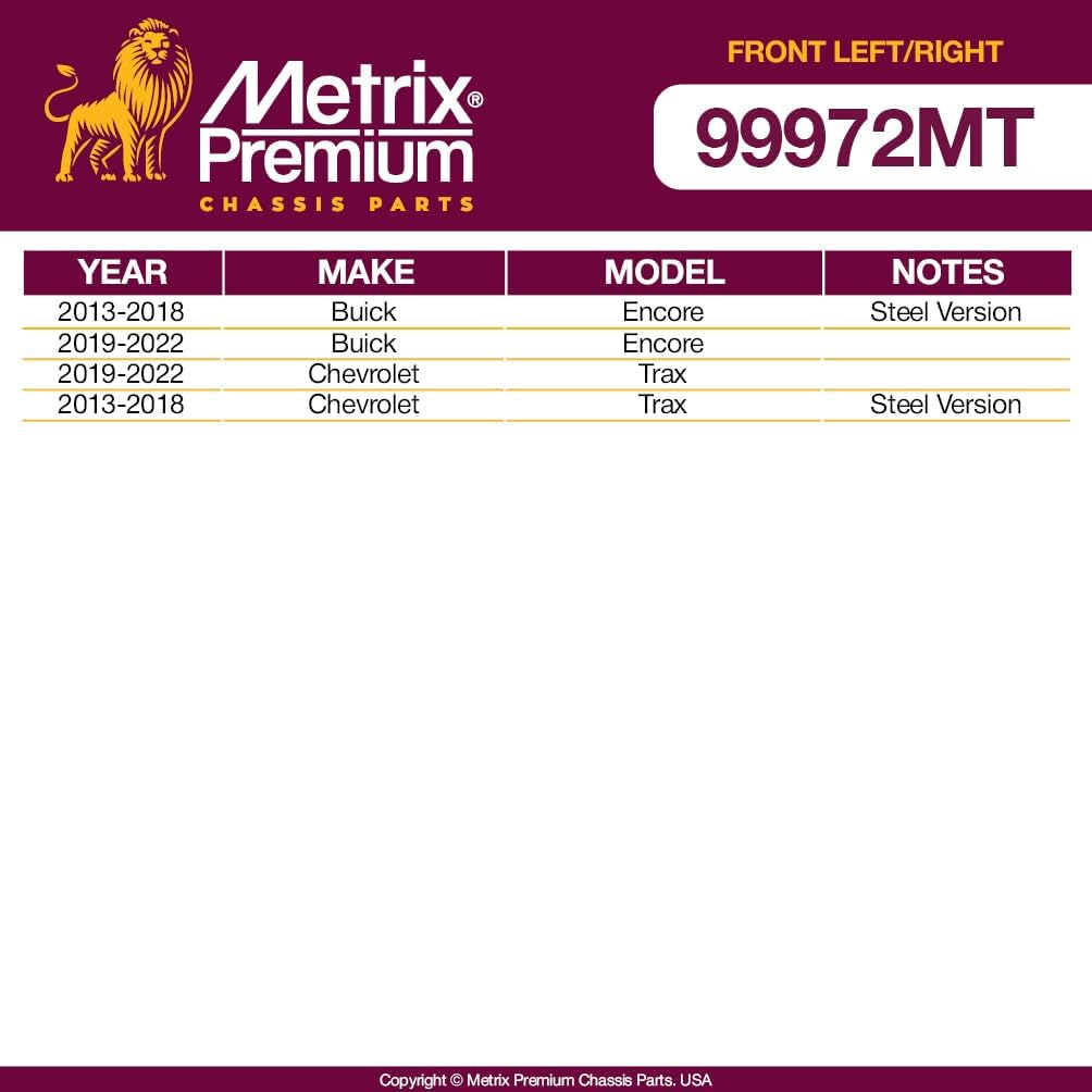 Metrix Premium Chassis Parts - Front Left & Right Sway Bar Stabilizer End Link Kit Fits 2013-2022 Buick Encore, 2013-2022 Chevrolet Trax, Replacement K750682, K750683, Made in Europe