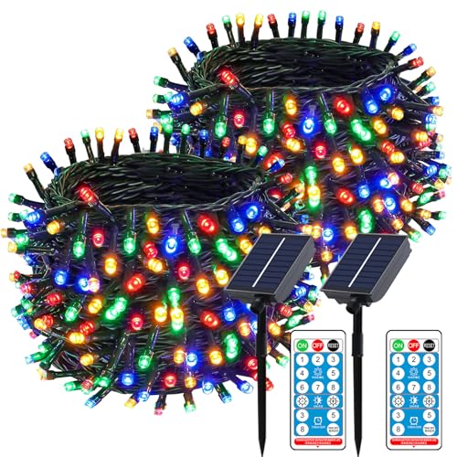 Meision Solar Lichterkette Außen 30m 300LED Lichterkette Weihnachten LED Outdoor Lichterkette mit 8â€¦ – Miniatur