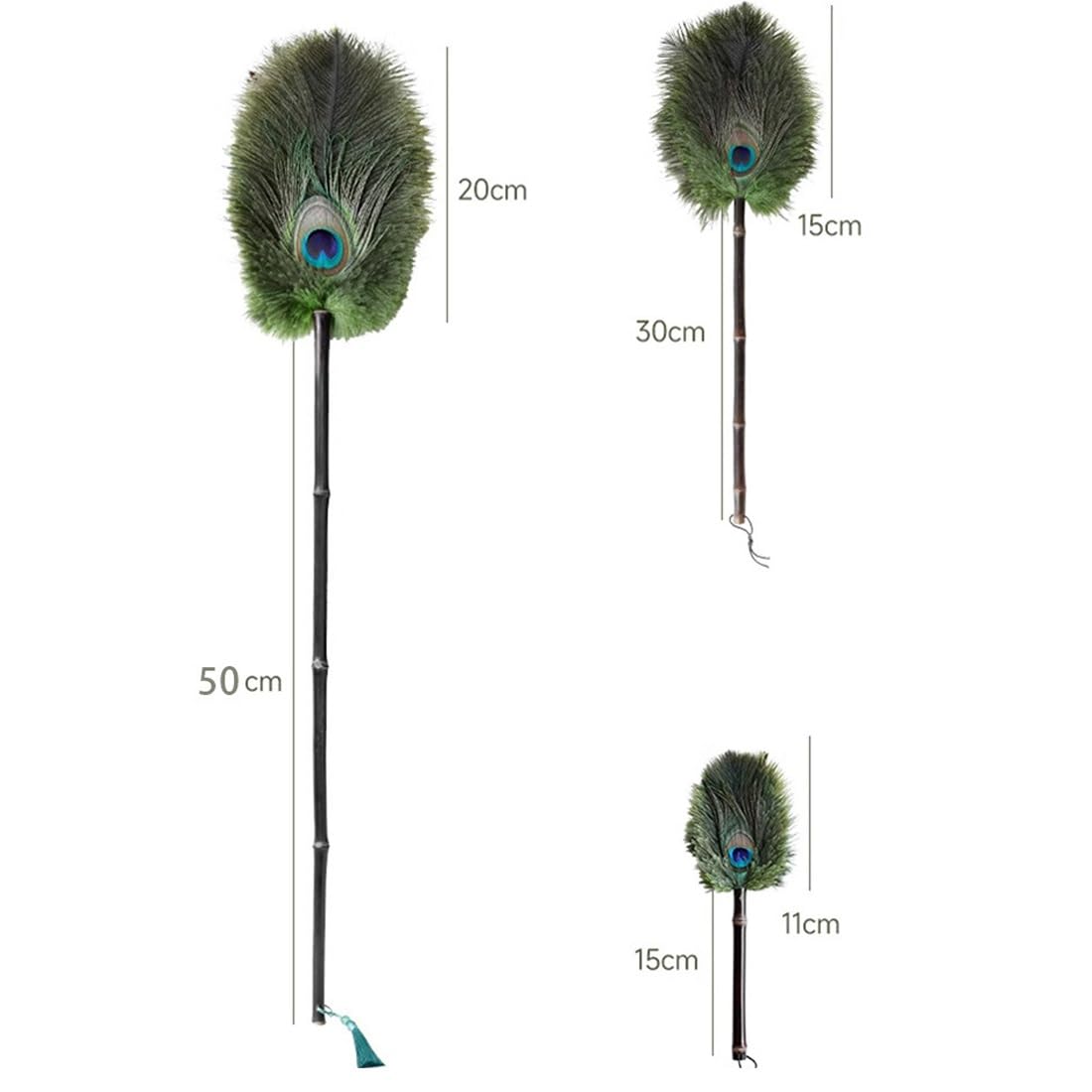 plumero de plumas, Plumero con mango, reutilizable, for limpiar coche, ordenador, hogar, oficina, dormitorio, verde(M)