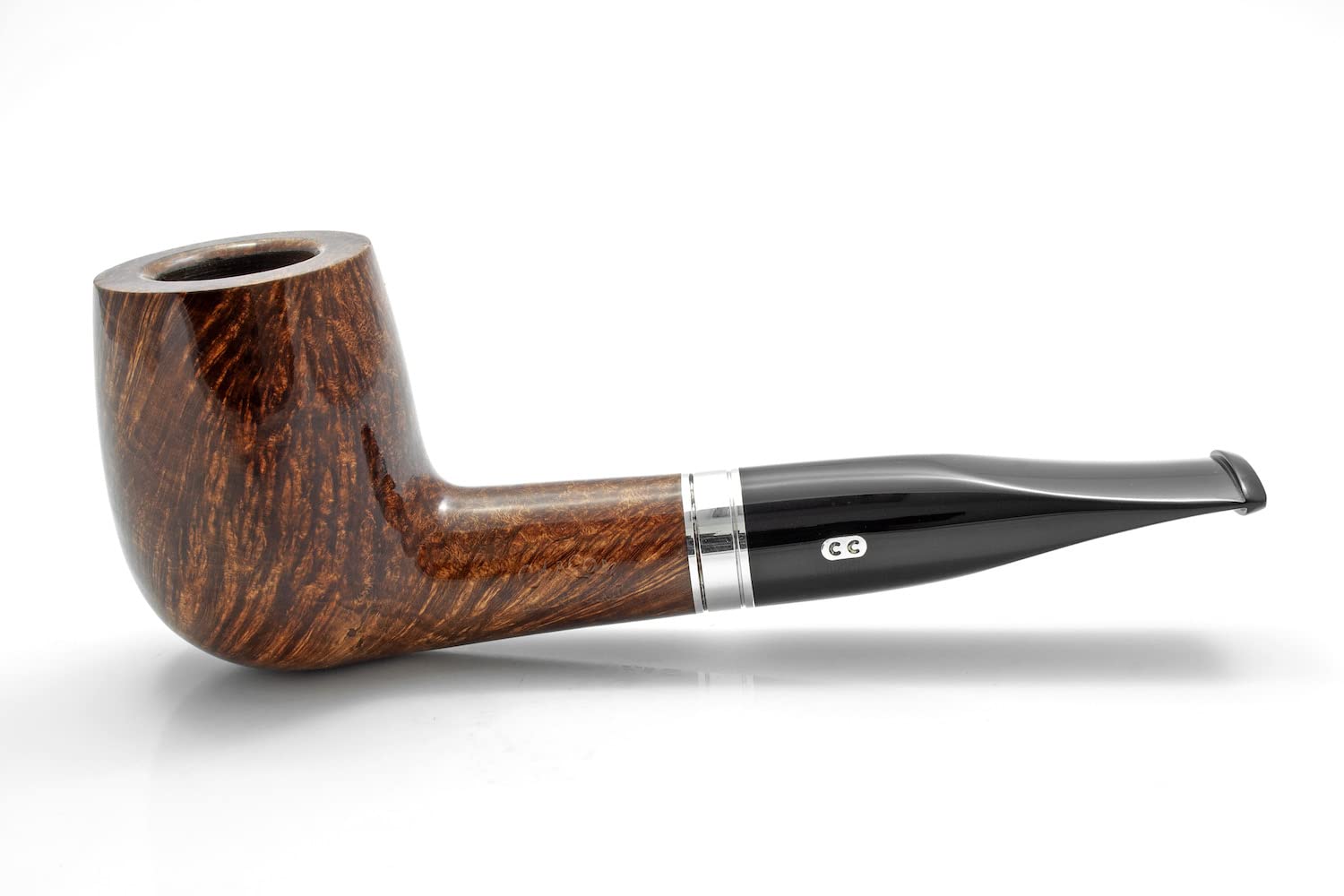 ChacomPipe Monster 1201 Light Straight Billiard from Stadlerwines / Length 155 mm / Head Height 55 mm / Head Bore 23 mm / Aluminium Appliqué / 9 mm