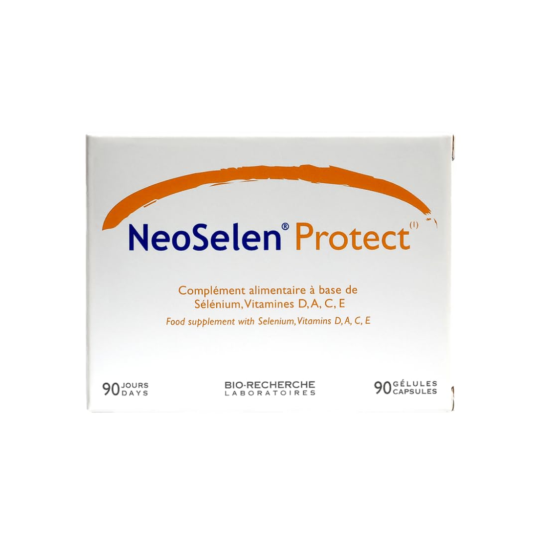NeoSelen Protect • Complément alimentaire • Protection et Antioxydants • Sélénium et Vitamines A,C,E et D • Stimule les défenses immunitaires • Cure de 3 mois / 90 gélules (1/j) • Made in France