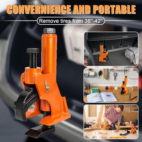 Hoqqf Manual Tire Bead Breaker Tool for Tire Removal, 38"-42" Tire Removal Tool Manual Tire Changer Machine Tire Changing Tool Tire Repair Tools with Replacement for Atvs, Utvs(Orange) by Hoqqf - Image 4