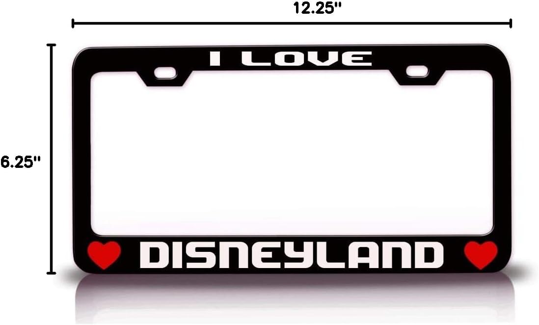 I Love Disneyland City Cities Metal Car SUV Truck License Plate Frame Bl o99