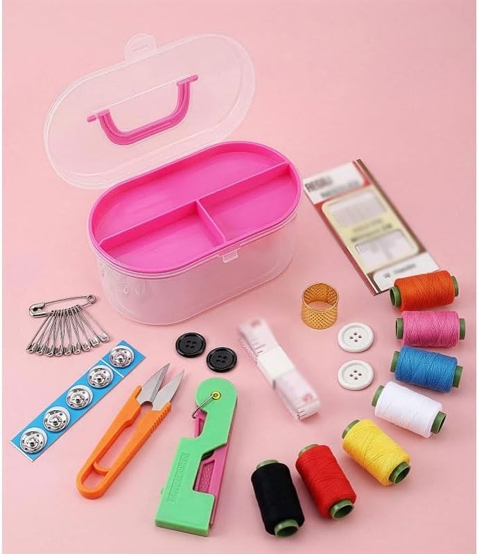 LWECMGSA ABS Household Sewing Kit Multi-Functional Needle Thread Set Portable Tool Bag