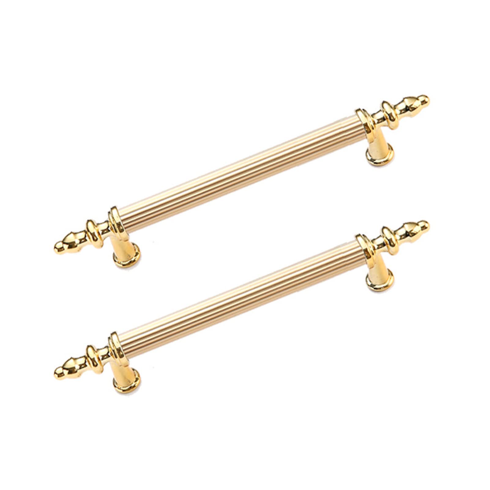 Dswzlqdxb Gold 2 Pieces Wardrobe Handle Cabinet Pulls Door Handle Zinc Alloy Closet Handle Dressing Table Handle Drawer Handle Gloves Cabinet Knobs Door Levers (Hole Distance 160Mm)