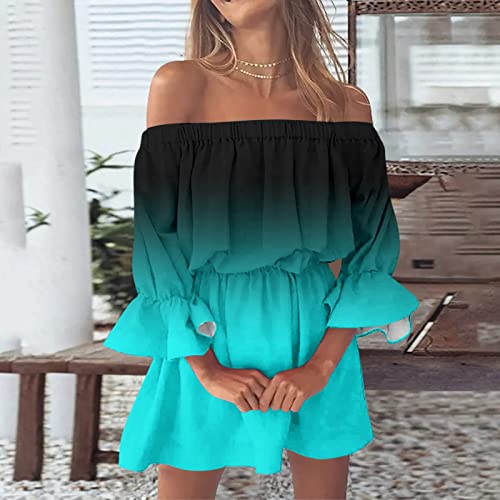Robe d'été boho imprimé floral fluide avec manches cloche - 3