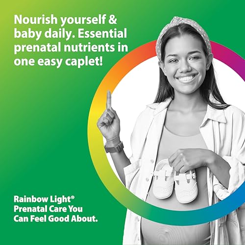 Rainbow Light Prenatal One High Potency Daily Multivitamin with Folate, Ginger and Probiotics; Supports Mom and Baby from Conception to Nursing; Vegan, 150 Tablets,* Pack May Vary
