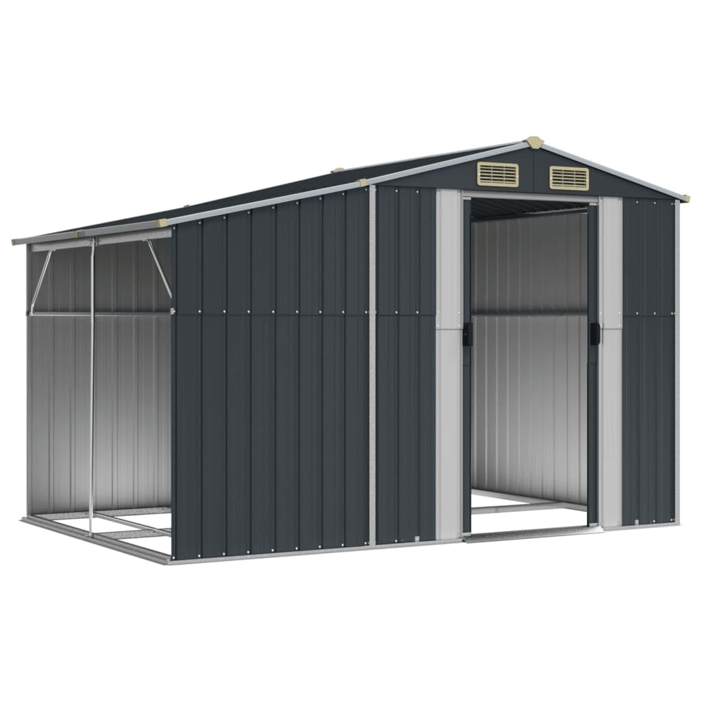 vidaXL Garden Shed, Outdoor Storage Shed with Air Vents, Tool Shed for  Lawn Garage Yard, Metal Garden Storage Unit, Anthracite Galvanised Steel