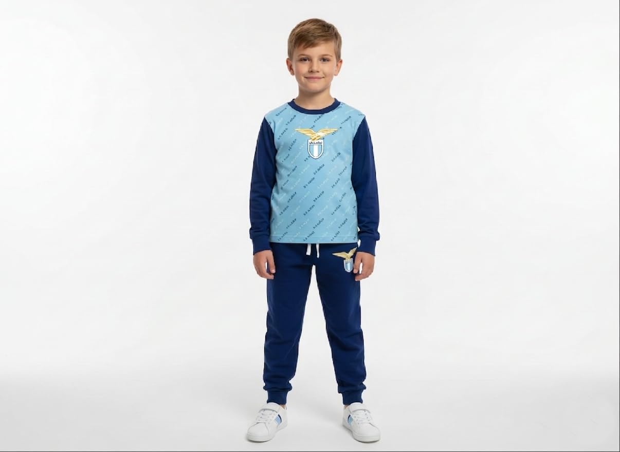 Completo Maglietta Manica Lunga E Pantaloni Da Camera Ss Lazio Completo da camera Unisex - Bambini e ragazzi