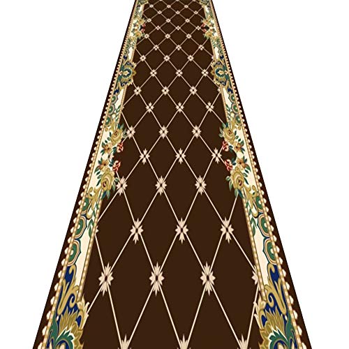 Tapis de passage d'allée marron classique en polyester 6mm sur mesure