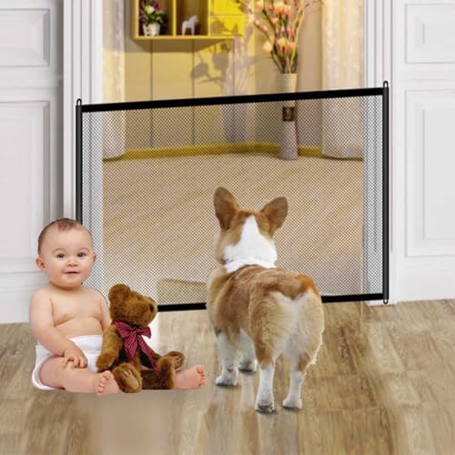 Türschutzgitter ohne Bohren 110 x 72 cm Treppenschutzgitter Hund, Absperrgitter ohne Bohren, Treppenschutzgitter ohne Bohren, Hundeschutzgitter, Katze Tür geeignet für Haustiere, Babys
