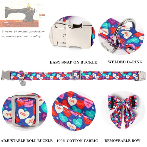 Collier pour chien de Saint-Valentin avec nœud papillon chic DOGWONG - 4