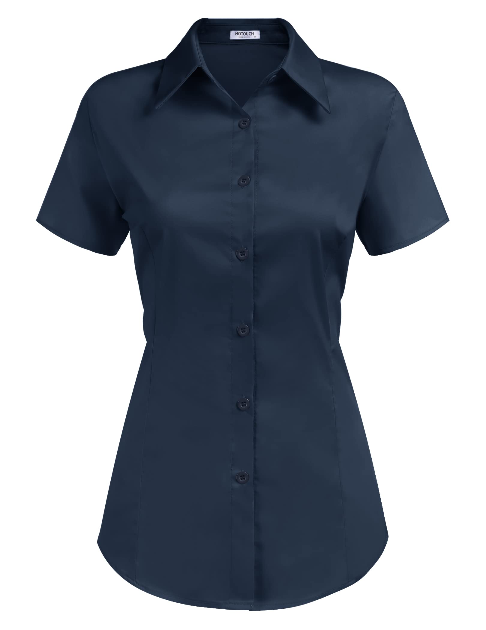 HOTOUCH Damen Bluse Kurzärmlig – 100% Baumwolle, V-Ausschnitt, Lässig & Vielseitig