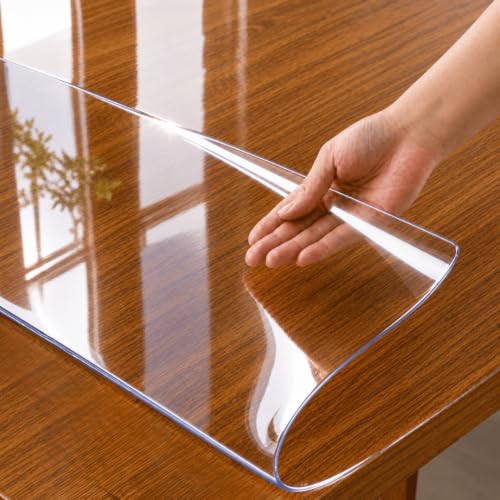 Image of Qlarity Covers 2mm Max Shield PVC Table Cover, 64 X 46 Inch Clear