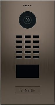 DoorBird IP Video Door Station D2101BV ، الفولاذ المقاوم للصدأ المصقول البرونزي ، مثبت على تدفق مع كاميرا HD - POE Capable