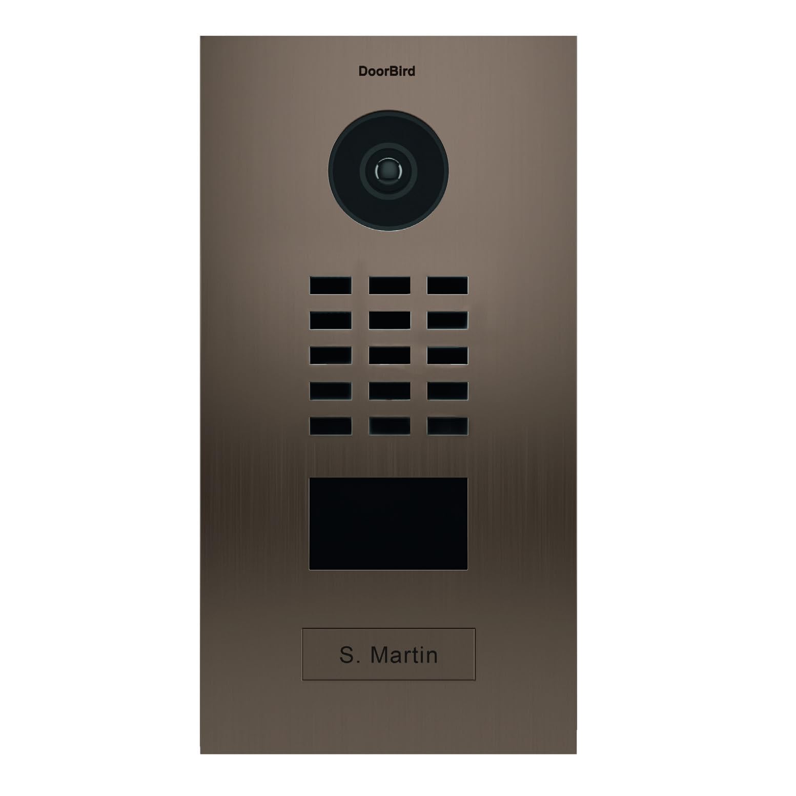 Doorbird - Kit D2101BV + SUP-D2101BV - Portero de vídeo IP Lector de Placa RFID + Caja de Montaje aparente Bronce