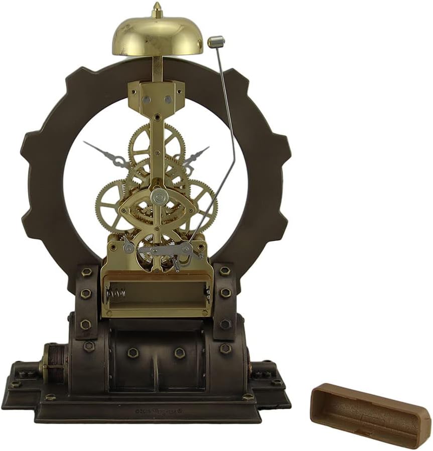 Veronese Design Time's Gate Metallized Steampunk Generator Desktop Striking Clock