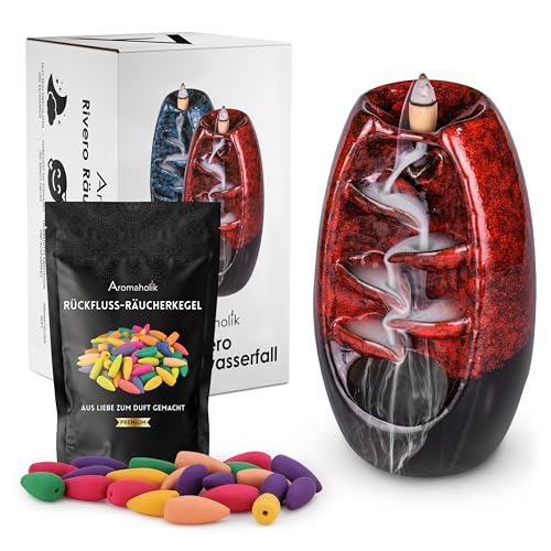 Räuchergefäß, Rückfluss Räucherbrunnen Keramik Räucherkegel Halter – Rauch-Wasserfall Deko, Backflow