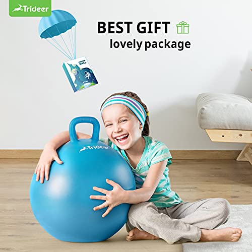 Trideer ホッパーボール 子供用エクササイズボール 多機能 ジャンプボール 持ち手付きバウンシーボール 子供用バランスボール ボールチェア 3~7歳 8~12歳 エアポンプ付き 4枚目
