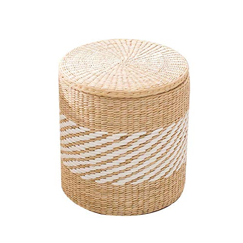 Tabouret multifonction pour salon et chambre en rotin naturel