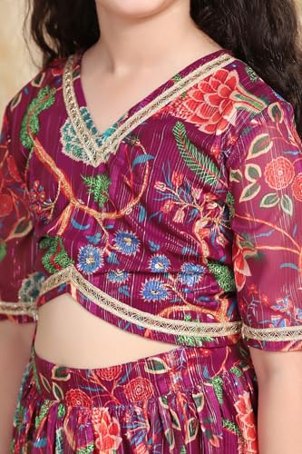 Image of Fashion Dream Girl's Georgette Readymade Lehenga Choli Set|lehenga for kids|kids lehenga